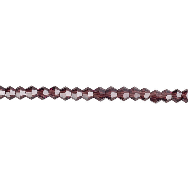 Bead 1pk 16 facets transparent amethyst purple, Celestial Crystal® 3mm bicone 15.5-16 inch image number 0