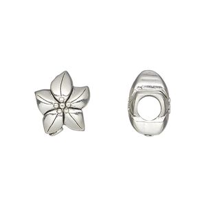 Bead, antique silver-plated pewter (tin-based alloy), 13.5x11.5mm double-sided flower. Sold individually.