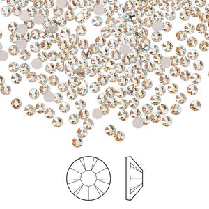 Flat back 1440pk gold quartz AB foil back, Preciosa MAXIMA Czech crystal rhinestone 2.1-2.3mm chaton rose round SS7