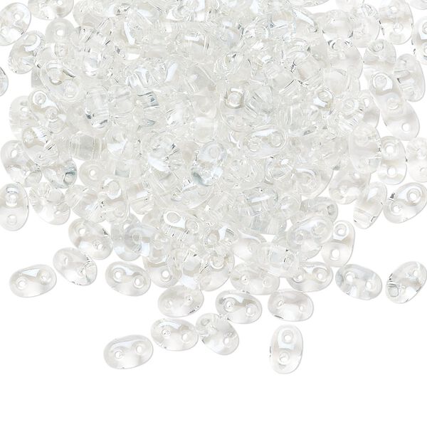 Seed bead, Preciosa Twin™ Czech glass, pkg/250g, 5x2.5mm oval, transparent lagoon clear, (20204). image number 0