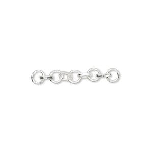 Extender chain, sterling silver, 4mm round link, 1 inch. Sold per pkg of 2.