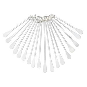 Drop, sterling silver, 3/4 to 1-1/4 inch graduated paddle pin. Sold per 18-piece set.