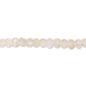 Morganite 1pkg1, hand-cut faceted rondelle bead natural 14 inch 4x3mm-6x4mm