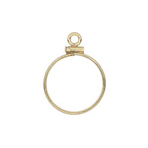 Drop, 14Kt gold-filled, 18.5mm open round with 18mm screw-fastened flat round bezel setting. Sold individually.