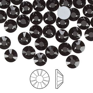Flat back 24pk jet foil back, Preciosa MAXIMA Czech crystal rhinestone 6.3-6.5mm chaton rose round SS30