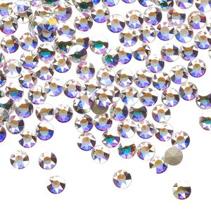 Round stone 144pk crystal AB foil back, Crystal Passions® 4mm light round PP31 1098