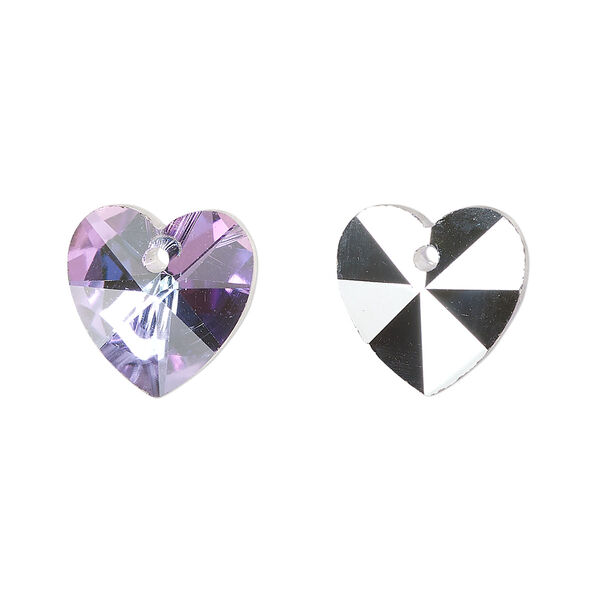 Drop, glass, opaque clear vitrail light, 14mm heart. Sold per pkg of 12. image number 0