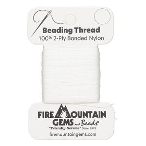 Thread, nylon, white, size AA. Sold per 50-yard card.