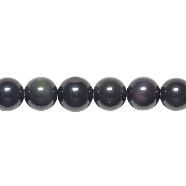 Rainbow obsidian 1pkg1, round bead natural 15.5-16 inch 8mm image number 0