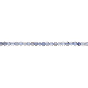 Iolite 1pkg1, faceted round bead natural 15.5 inch 1.7-2.2mm