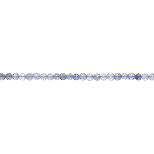 Iolite 1pkg1, faceted round bead natural 15.5 inch 1.7-2.2mm image number 0