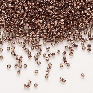 Seed bead, Delica®, glass, pkg/250g, #11 round, Duracoat® opaque galvanized dark mauve (DB-1843).