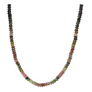Multi-tourmaline 1pkg1, hand-cut faceted rondelle bead natural 13 inch 6x3mm-7x5mm