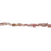 Mother-of-pearl shell 1pkg1, triangle tube bead 14 inch dark pink and tan 7x5mm-11x9mm image number 1