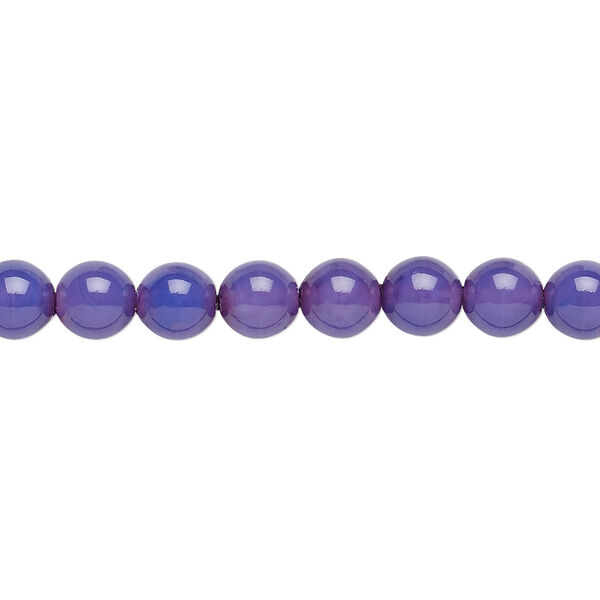 Bead, Czech dipped décor glass druk, purple, 6mm round. Sold per 15-1/2" to 16" strand. image number 0