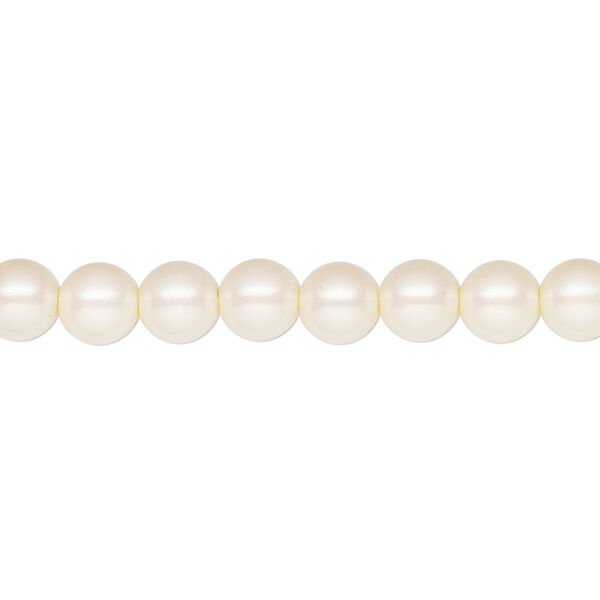 Pearl 200pk pearlescent cream, Preciosa Czech crystal 6mm round image number 0