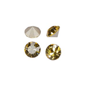 Chaton 144pk light topaz foil back, Preciosa MAXIMA Czech crystal rhinestone 8.16-8.41mm 15-cut faceted round SS39