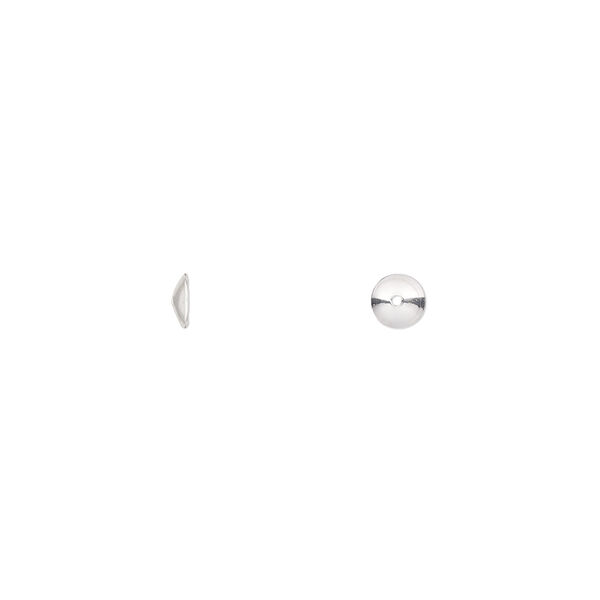 Bead cap, sterling silver, 4x1.5mm round, fits 4-6mm bead. Sold per pkg of 20. image number 0