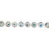 Bead, glass 1pkg8, transparent blue and gold, 12mm round with crackle finish and hand-painted spiral. image number 1