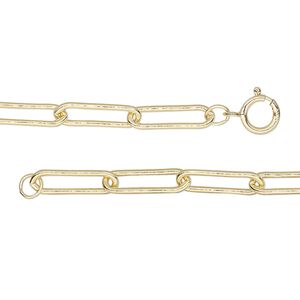 Chain 1pkg1 14Kt gold-filled paperclip, 3.8mm / springring clasp, 18 inch
