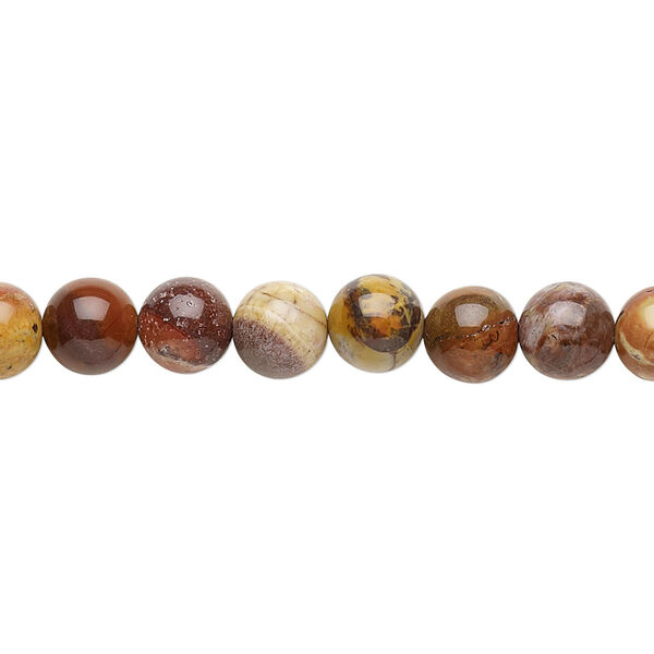 Bead, birdseye rhyolite (natural), 6mm round, B grade, Mohs hardness 6-1/2 to 7. Sold per 15-1/2" to 16" strand. image number 0