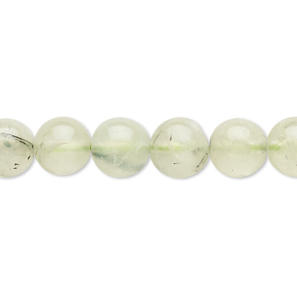 Bead, prehnite (natural), 8-9mm round, B- grade, Mohs hardness 6 to 6-1/2. Sold per 15" to 16" strand. image number 0