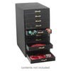 Jewelry organizer, medium-density fiberboard and leatherette paper, black and silver, 16-1/4 x 8-3/4 x 14-5/8 inches with 10 drawers. Sold individually. image number 0