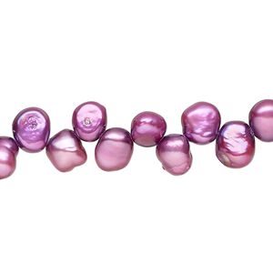 Freshwater pearl 1pkg1, flat-sided potato C grade, 14 inch 6x5mm-9x7mm mulberry cultured