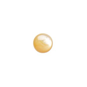 Cabochon, gold lip shell (natural), 10mm calibrated round, Mohs hardness 3-1/2. Sold per pkg of 2.