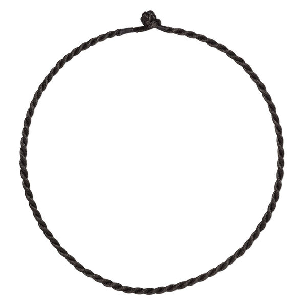 Necklace cord, satin-finished nylon, black, 3mm smooth twist, 18 inches. Sold per pkg of 2. image number 1