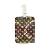 Focal, lampworked glass 1pkg1, opaque multicolored, 21x17mm-25x18mm single-sided rectangle with checkerboard pattern. image number 0