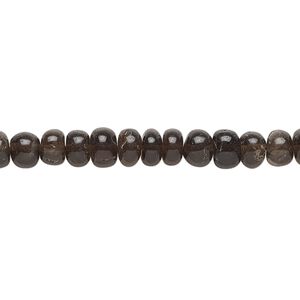 Smoky quartz 1pkg1, hand-cut rondelle / round bead 14 inch 5x3mm-7x5mm / 5-7mm