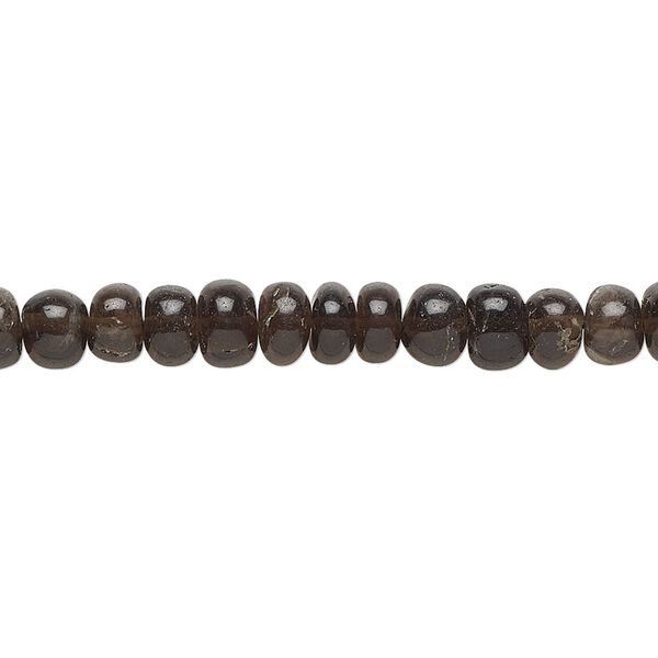 Smoky quartz 1pkg1, hand-cut rondelle / round bead 14 inch 5x3mm-7x5mm / 5-7mm image number 0