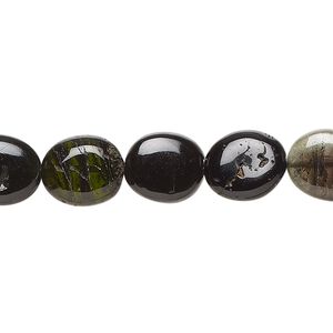 Multi-tourmaline 1pkg1, hand-cut puffed oval bead natural 14 inch 10x9mm-14x10mm