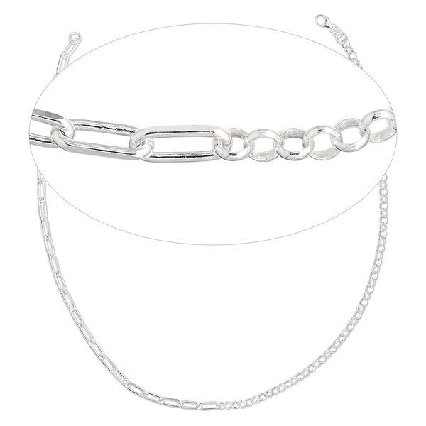 Sterling silver 1pkg1, cut cable / rolo chain 16 inch 4mm / 4.1mm image number 0