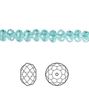 Bead 144pk light turquoise, Crystal Passions® 6x4mm rondelle 5040