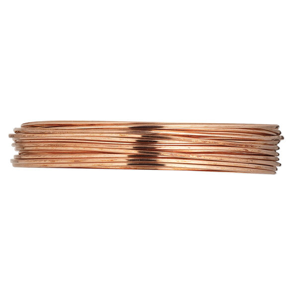 Wire, copper, half-hard, square, 18 gauge. Sold per 10-yard coil. image number 0