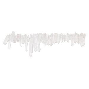 Quartz crystal 1pkg1, hand-cut top-drilled point bead natural 4 inch 10x3mm-30x5mm
