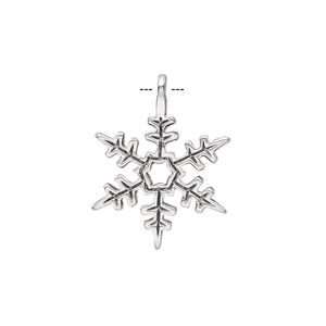 Charm, antique silver-plated "pewter" (zinc-based alloy), 20x18mm single-sided snowflake. Sold per pkg of 20.