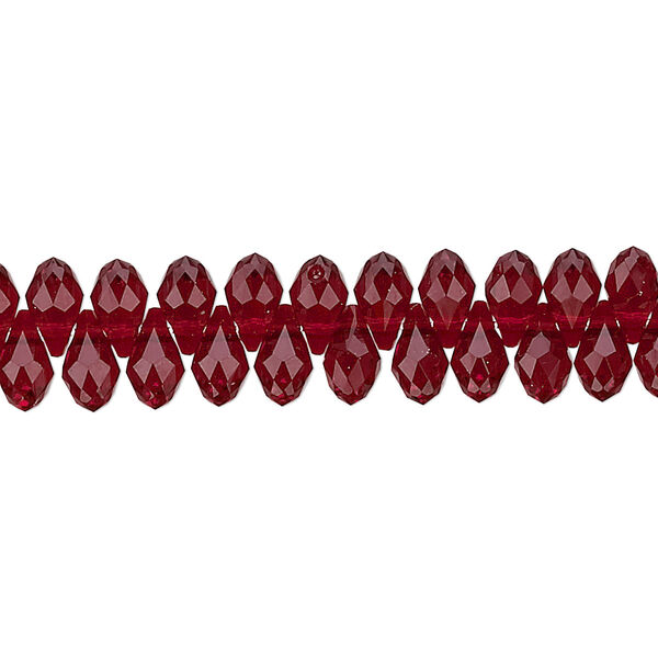 Briolette 4pk Siam, Crystal Passions® 7x4mm pendant drop 6007 image number 0