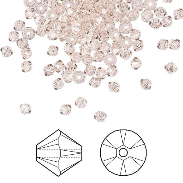 Bead 48pk vintage rose, Crystal Passions® 3mm bicone 5328 image number 0
