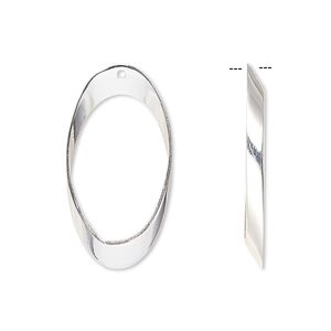 Drop, sterling silver-filled, 27x14mm open oval. Sold per pkg of 2.