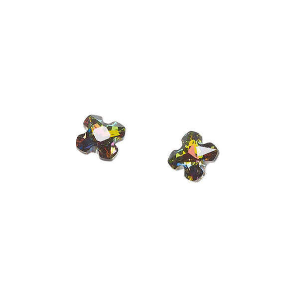 Fancy stone 2pk crystal vitrail medium foil back, Crystal Passions® 8mm Swiss cross 4784 image number 0