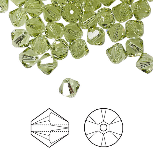 Bead 24pk cantaloupe, Crystal Passions® 6mm bicone 5328 image number 0