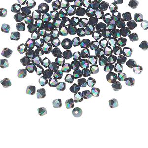 Bead 144pk crystal peacock shadow, Celestial Crystal® 3mm bicone