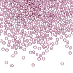 Seed bead, TOHO BEADS®, glass, pkg/7.5g, #11 round, opaque luster pale mauve (TR-11-127).