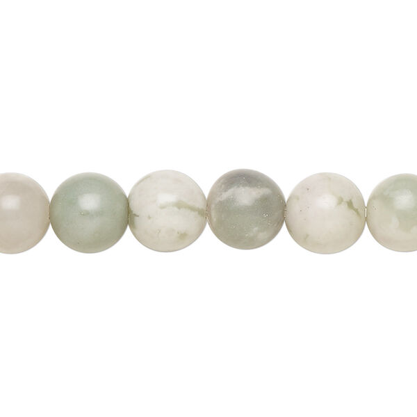 Bead, peace "jade" (serpentine and white quartz) (natural), 8mm round, B grade, Mohs hardness 6 to 6-1/2. Sold per 15-1/2" to 16" strand. image number 0