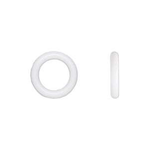 Component, Oh! Ring™, silicone, white, 12mm round with 8mm hole. Sold per pkg of 200.