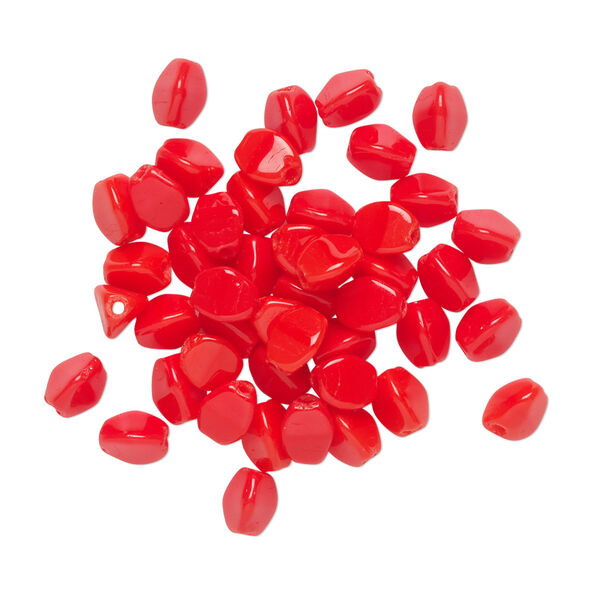 Bead, Preciosa, Czech pressed glass, opaque orange-red, 5x4mm buckwheat. Sold per pkg of 50. image number 0