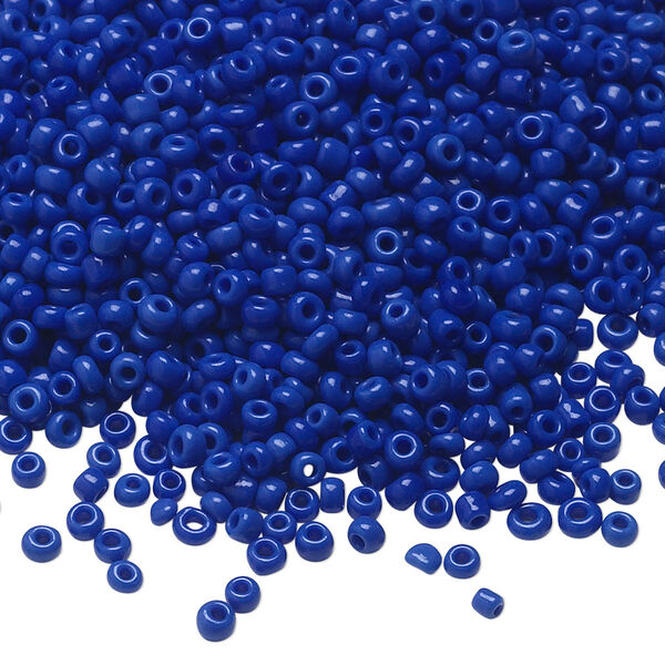 Seed bead, Ming Tree™, glass, pkg/1 pound, #11 round, opaque blue. image number 0